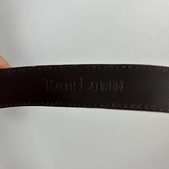 Vtg Ralph Lauren Belt Womens M Brown Leather Made In Argentina Skinny - Picture 6 of 11